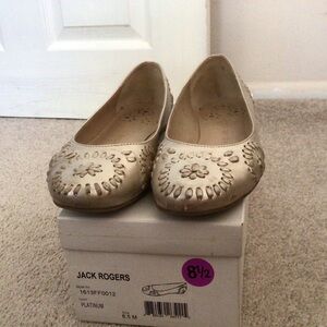 JACK ROGERS SLIM BALLET- PLATINUM- SIZE 8.5